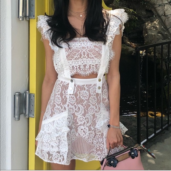For Love And Lemons Dresses & Skirts - For Love & Lemons Tati Pinafore Lace Dress
